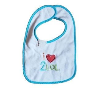 NEW! Baby Bib - I Love To LOL